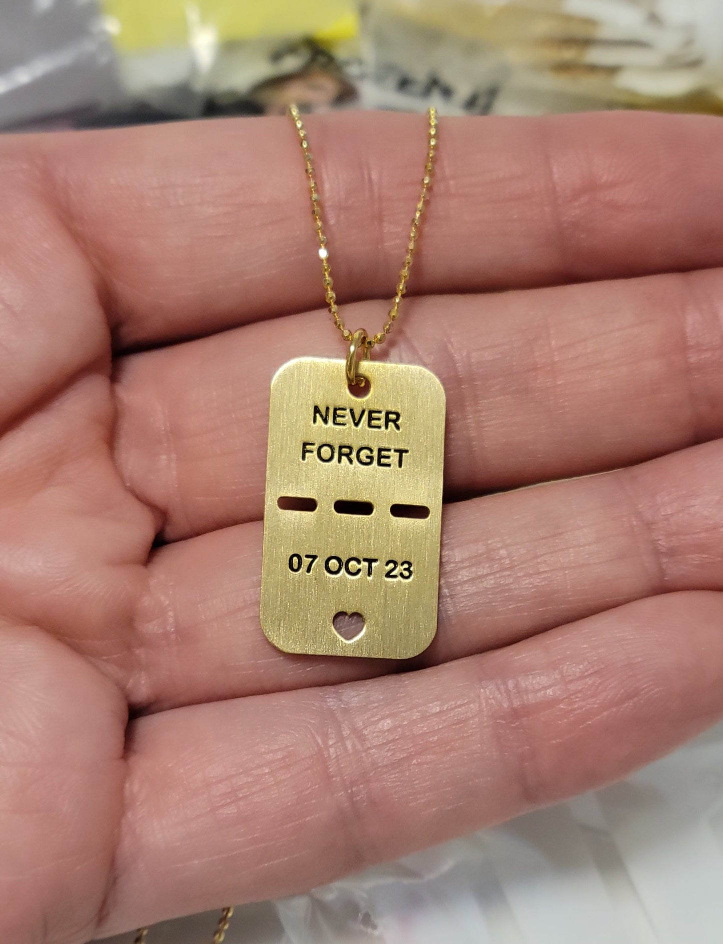Dalia T Online Gold Plated Tag - Never Forget- S