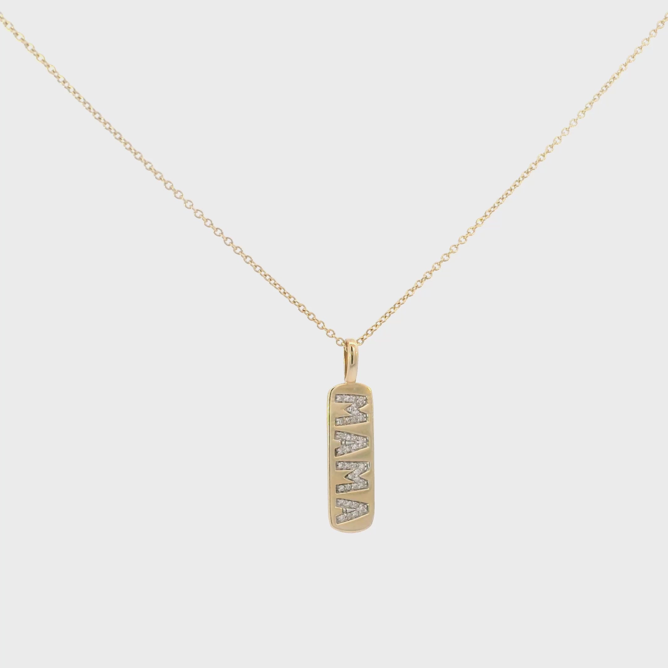 [MAMA CASAR] Two-Line Large Coin Necklace★ 人気 ★ 14KT Mama Pendant Necklace with Diamonds – Dalia T Online