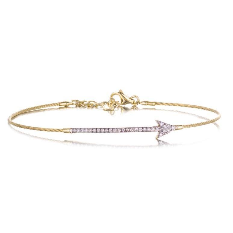 Dalia T Bracelet Delicate Collection 14KT Yellow Gold Diamond Arrow Cable bracelet