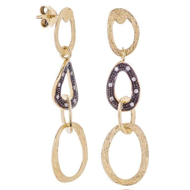 Soft Links Collection 14KT Yellow Gold Diamond Earrings - Dalia T Online