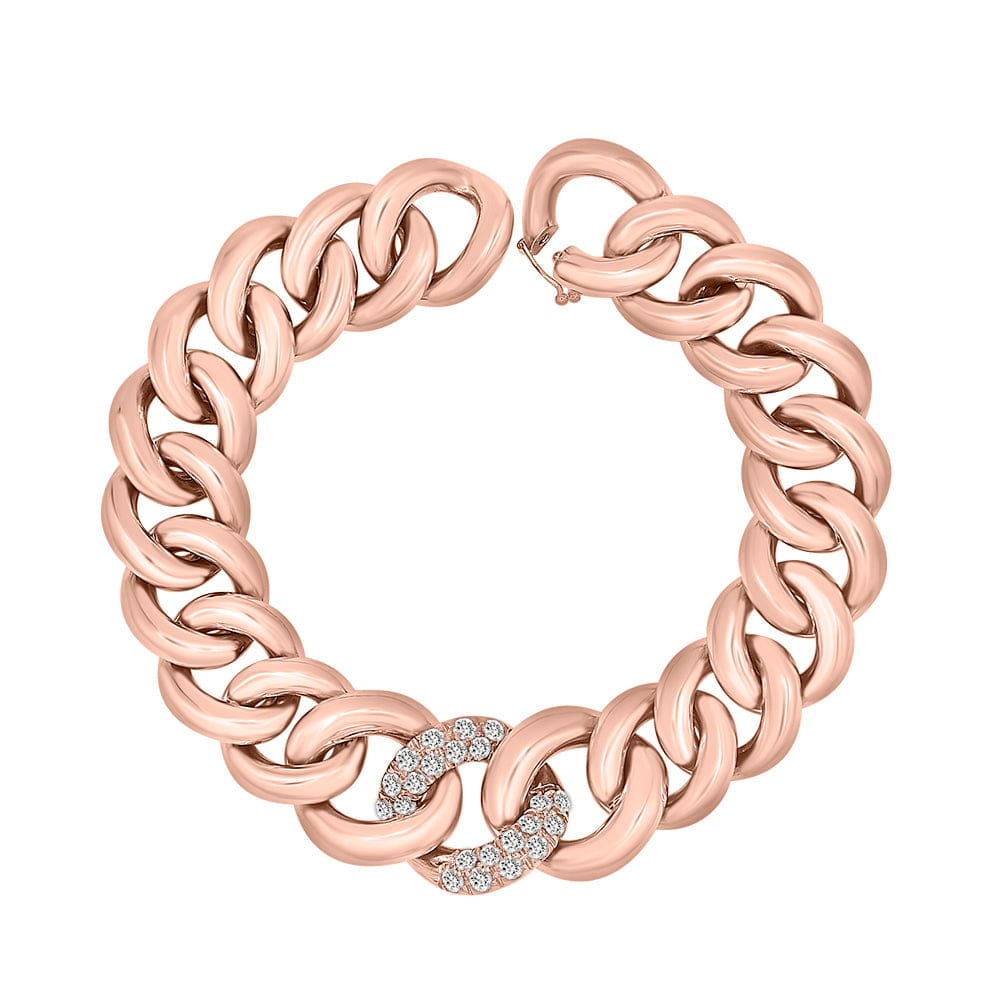 Dalia T Online Bracelet Couture iconic 18KT Gold link bracelet with diamonds