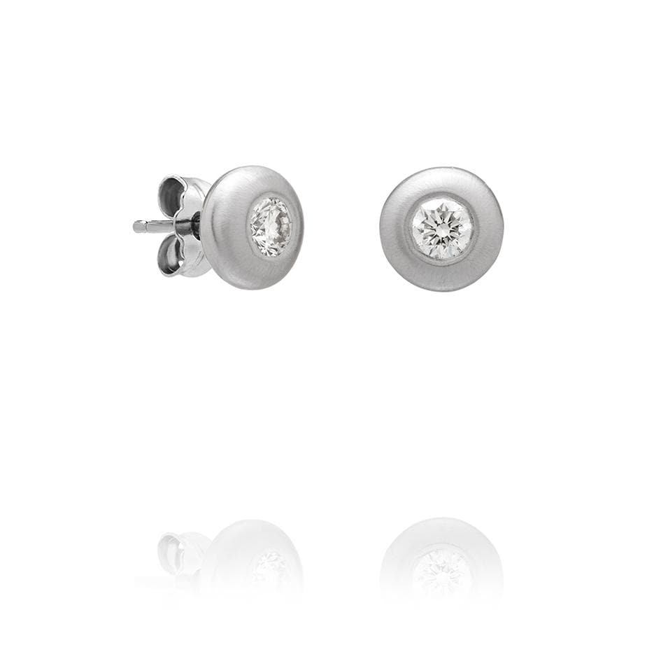 Dalia T Online Earrings Delicate Collection 14KT WG Small Stud Diamond Earrings 0.10CT