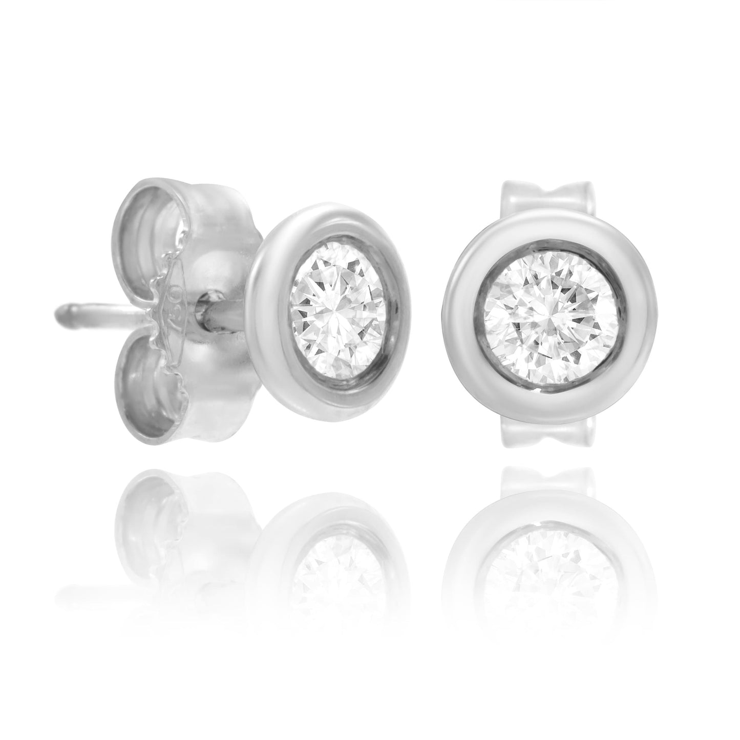 Dalia T Online Earrings Delicate Collection 14KT White Gold 0.50CT Diamond Stud Earrings