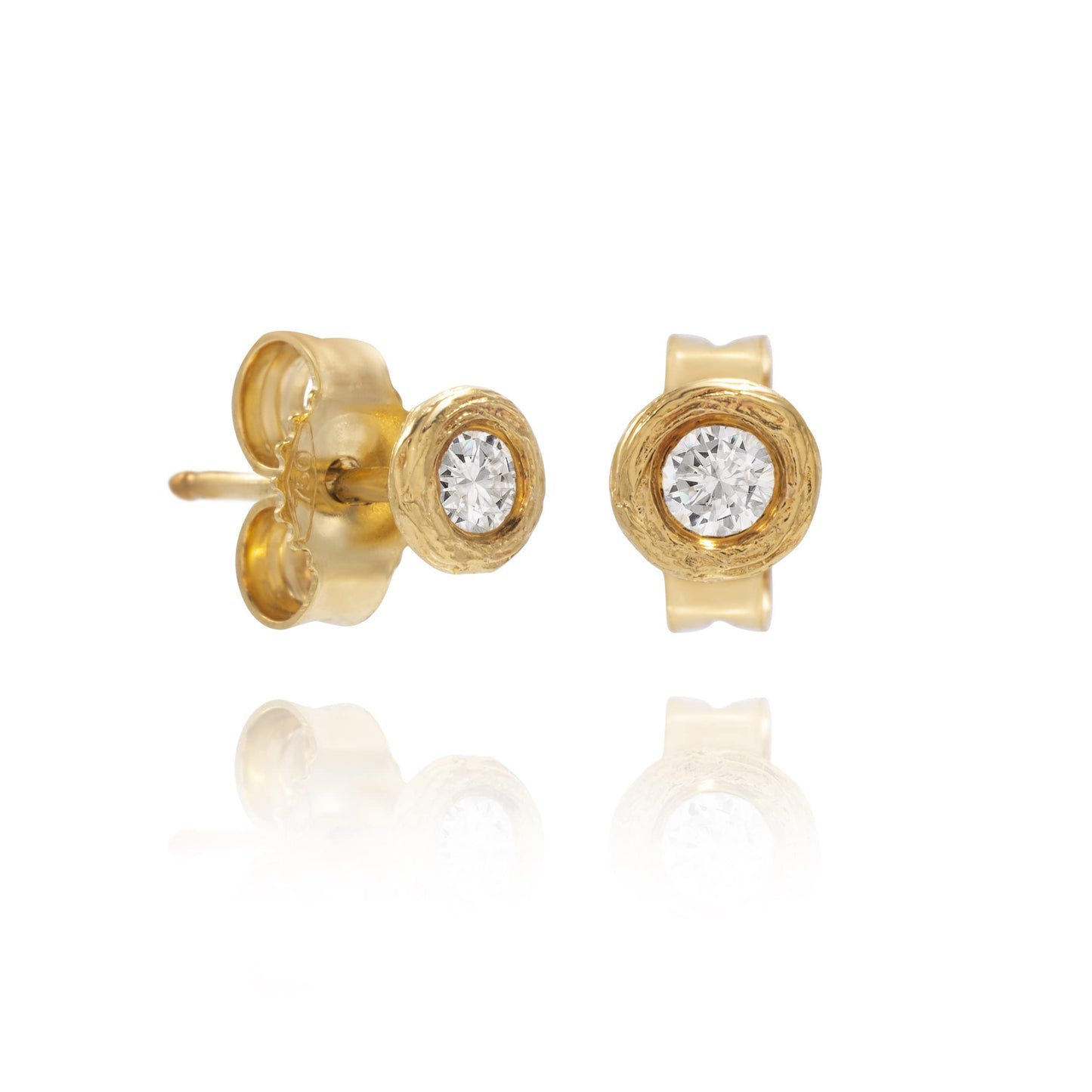 Dalia T Online Earrings Delicate Collection 14KT Yellow Gold 0.15CT Diamond Stud Earrings