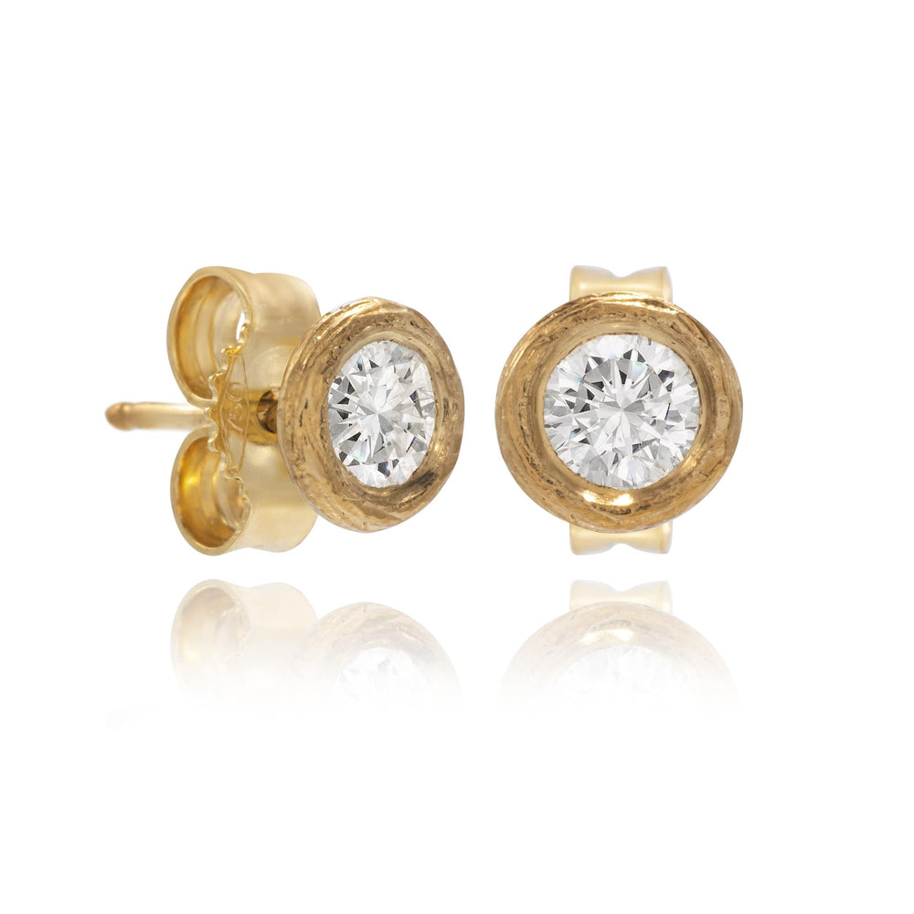 Dalia T Online Earrings Delicate Collection 14KT Yellow Gold 0.30CT Diamond Stud Earrings