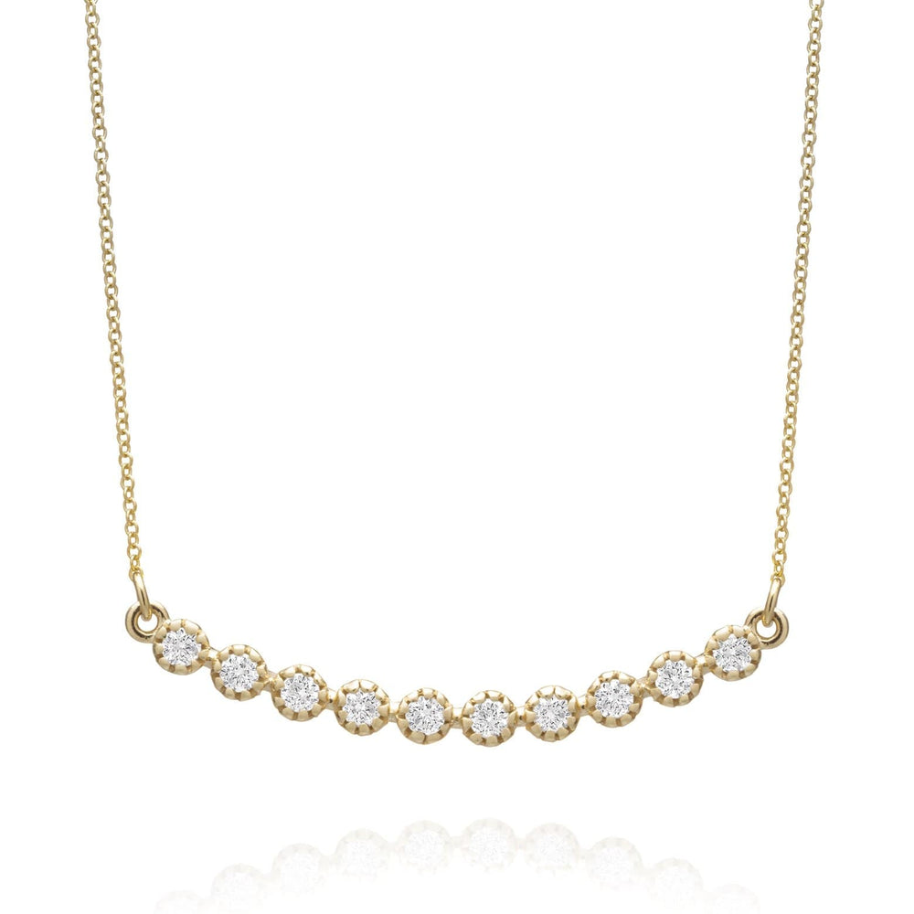 Dalia T Online Necklace Delicate Collection 14KT YG Diamonds Bar Necklace 0.40CT