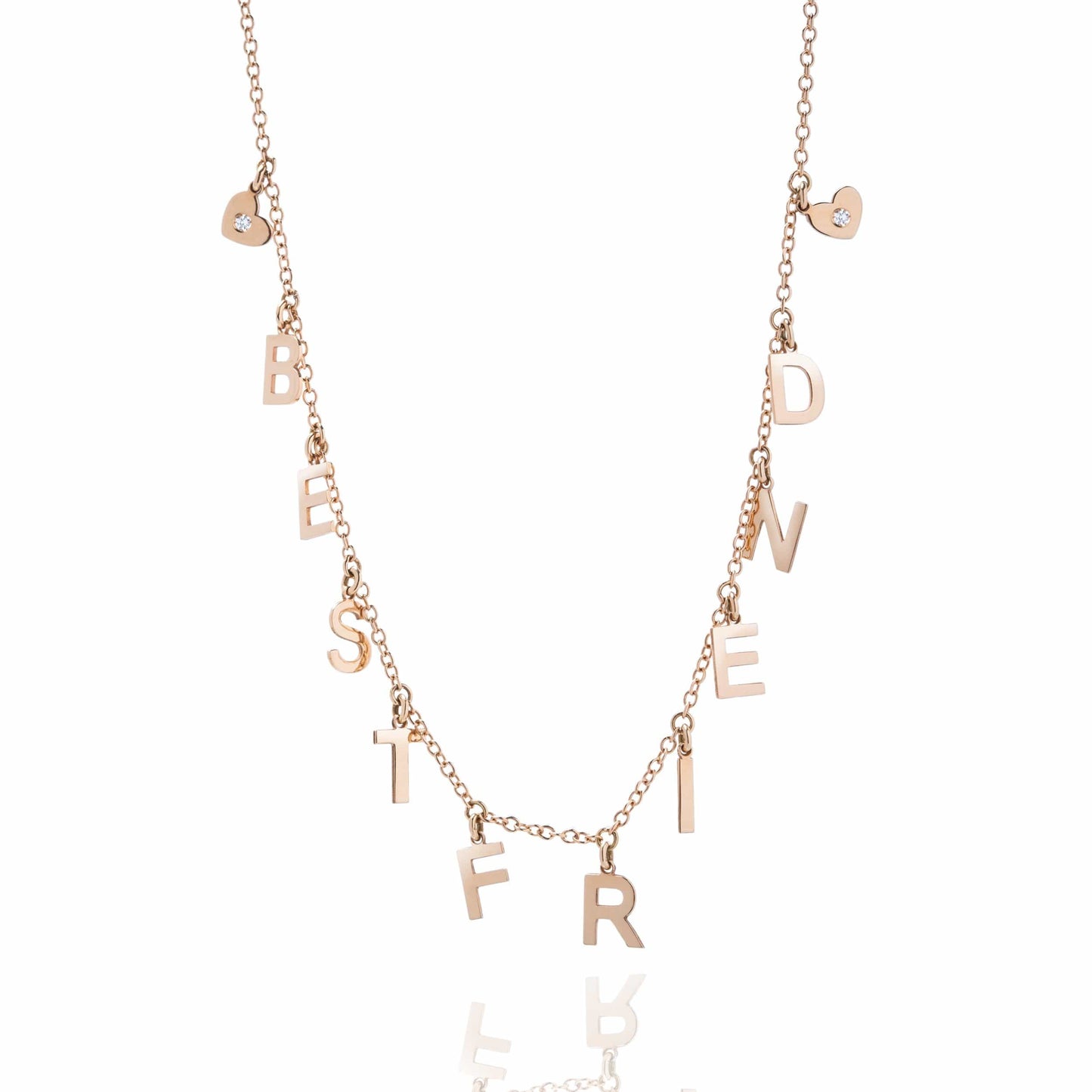 Dalia T Online Necklace Delicate Collection 18KT Rose Gold  BEST FRIEND Necklace with Diamonds