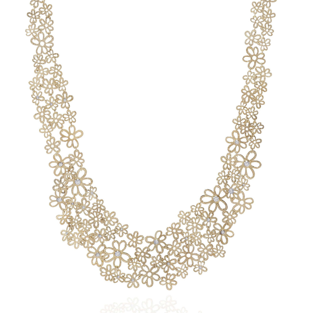Dalia T Online Necklace Iconic Collection 14KT Yellow Gold & Diamonds Statement Necklace