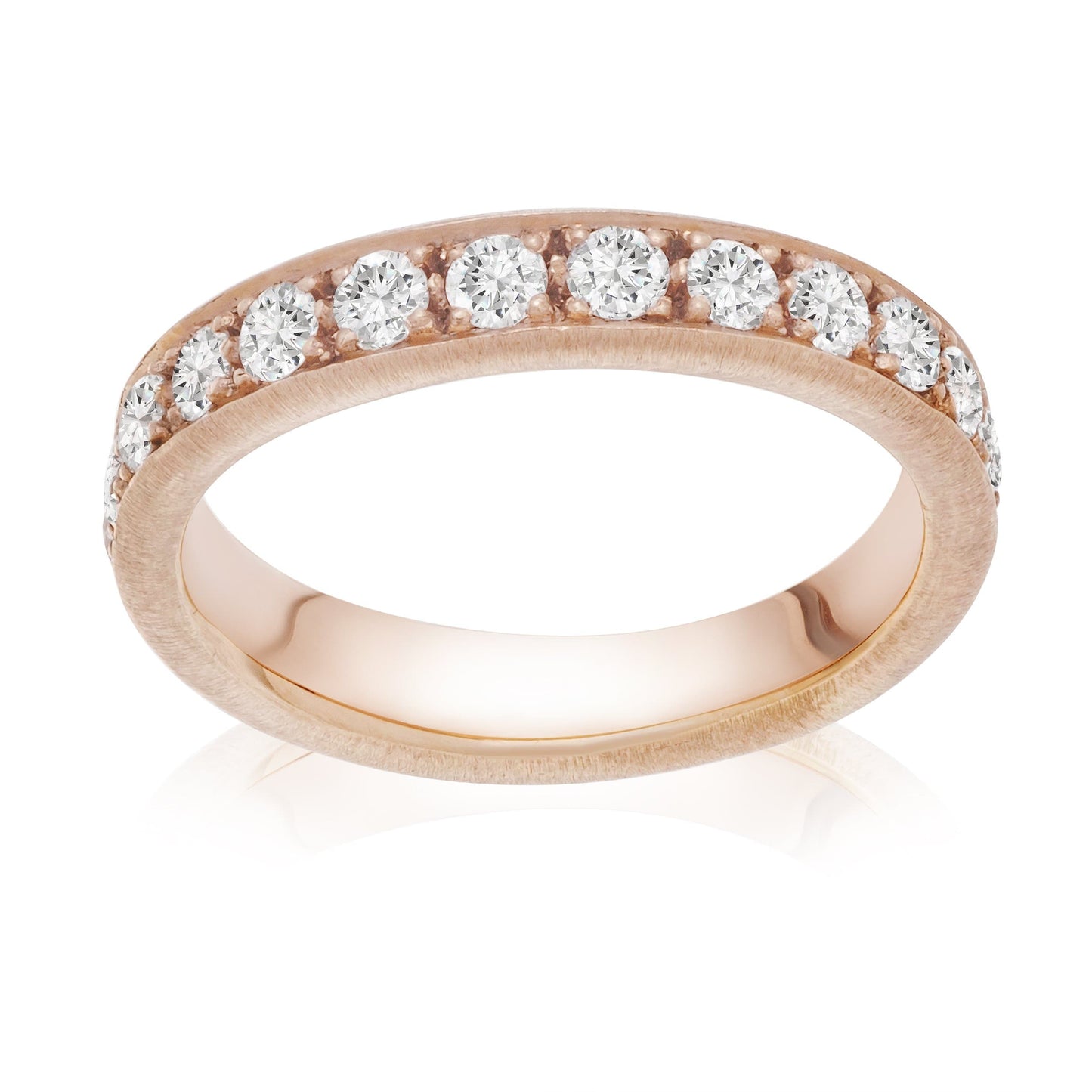 Dalia T Online Ring Bridal Collection 14KT RG Diamond Eternity Band. TDW 1.44CT