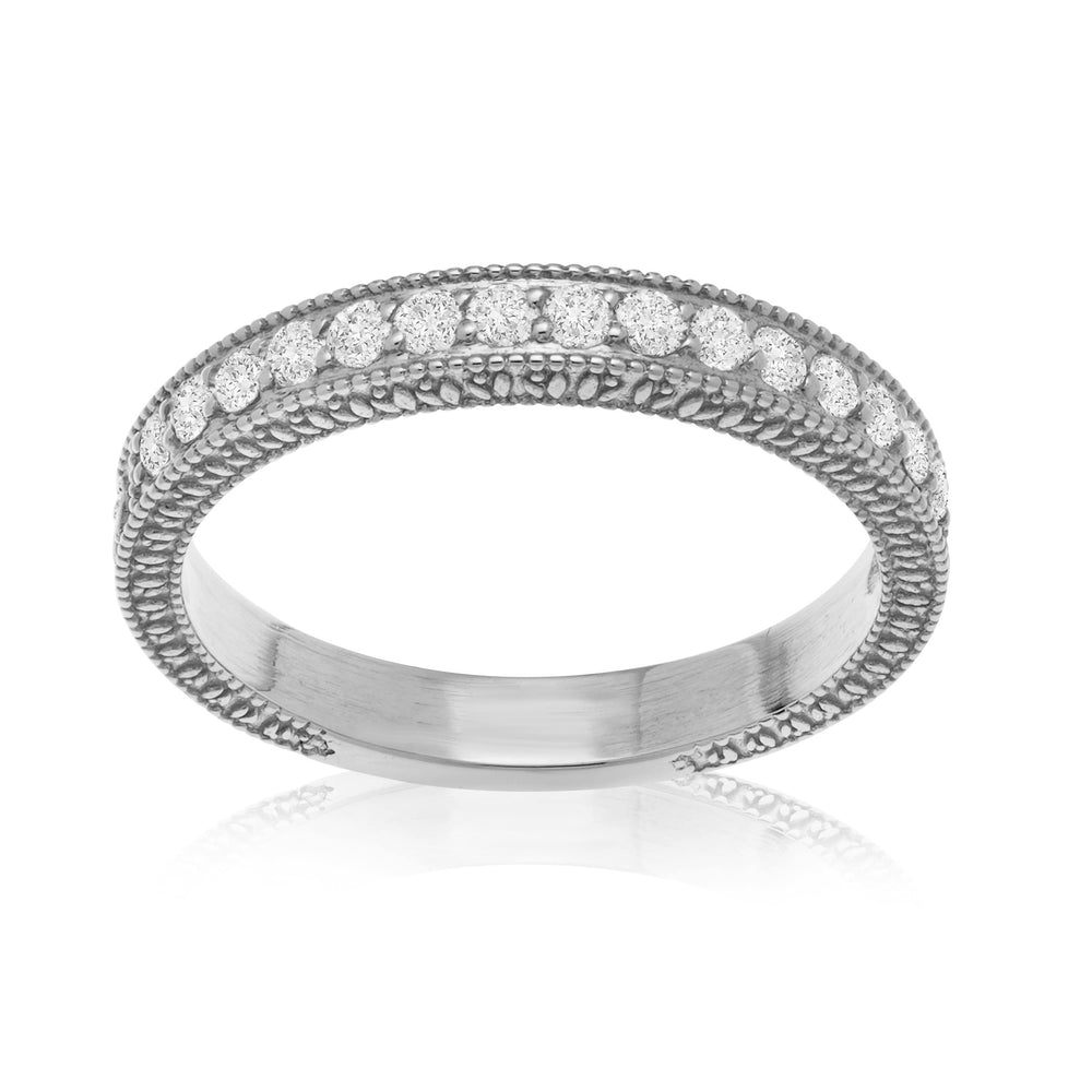 Dalia T Online Ring Bridal Collection 14KT WG Diamond Eternity Band. TDW 0.30CT