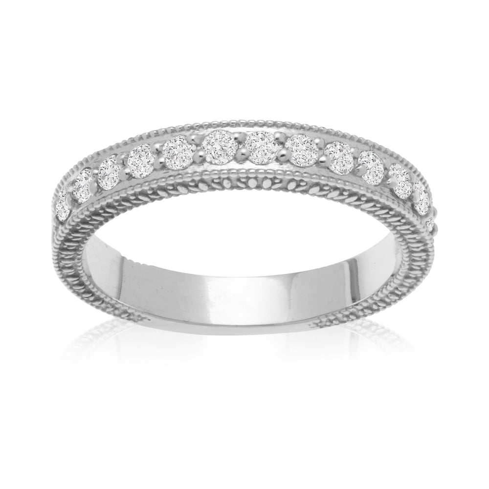 Dalia T Online Ring Bridal Collection 14KT WG Diamond Eternity Band. TDW 0.39CT