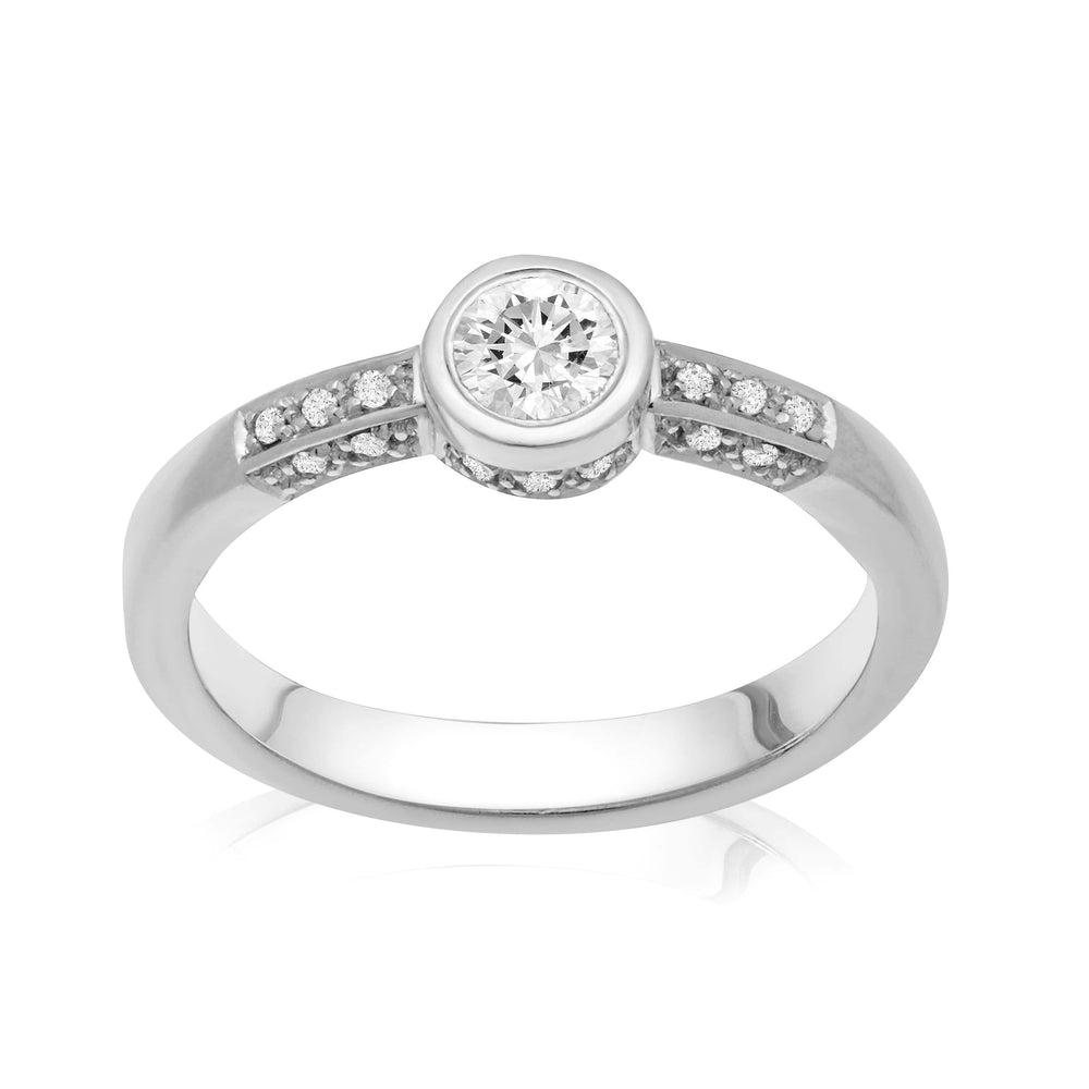 Dalia T Online Ring Bridal Collection 14KT White Gold 0.40CT TW Diamond Solitaire Ring