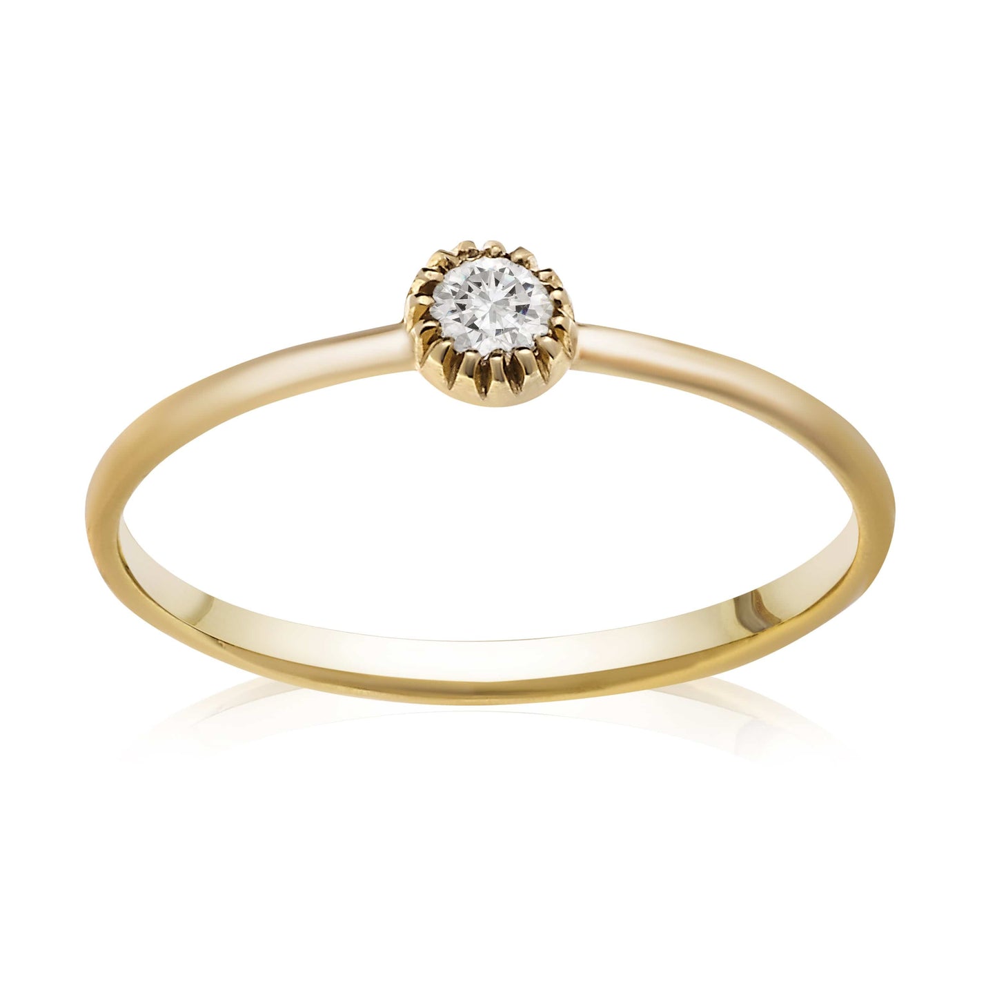 Dalia T Online Ring Bridal Collection 14KT Yellow Gold 0.10CT Solitaire Ring