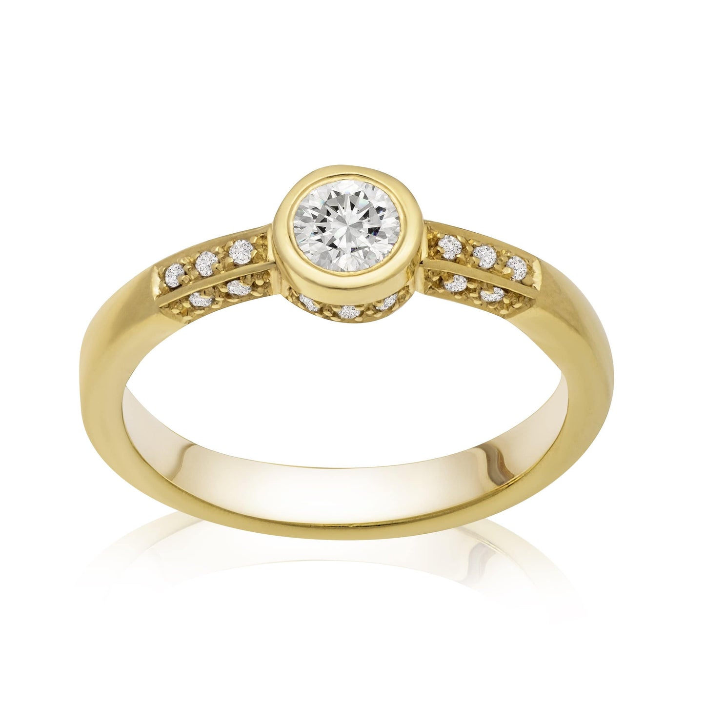 Dalia T Online Ring Bridal Collection 14KT Yellow Gold 0.40CT TW Diamond Solitaire Ring