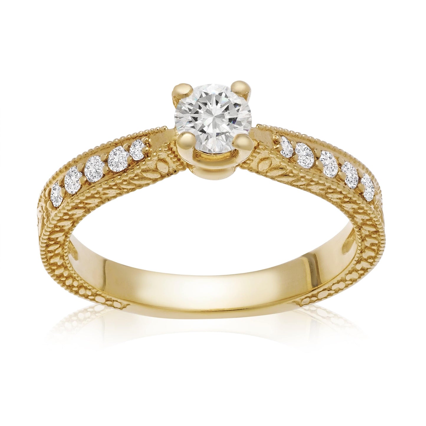 Dalia T Online Ring Bridal Collection 14KT YG Diamond Engagement Ring. TDW 0.53CT