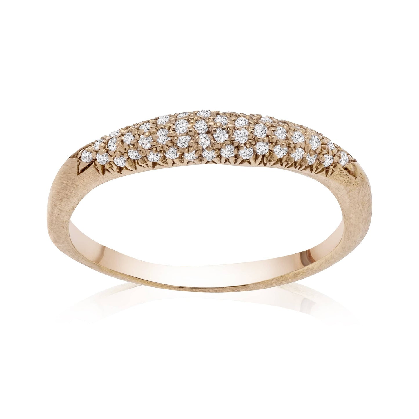 Dalia T Online Ring Signature Collection 14KT RG Diamond Pave Ring