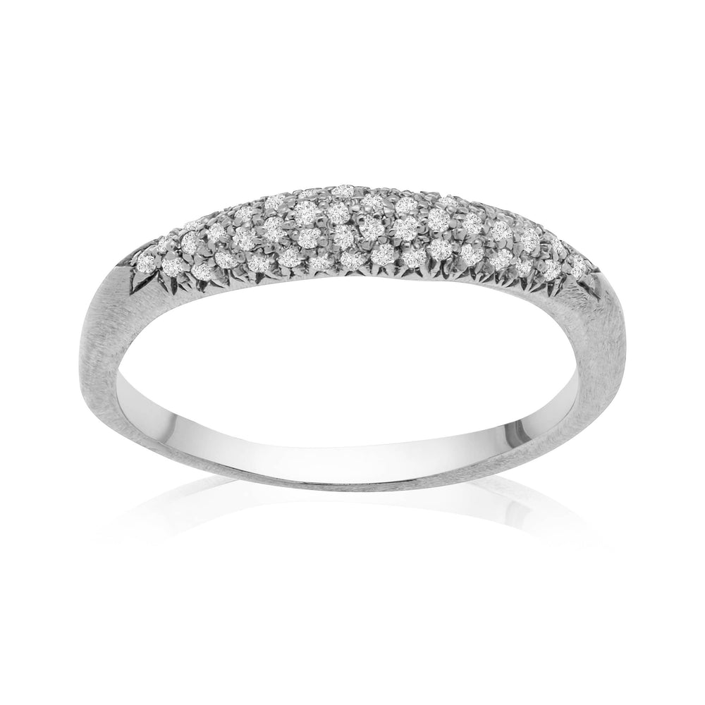 Dalia T Online Ring Signature Collection 14KT WG Diamond Pave Ring