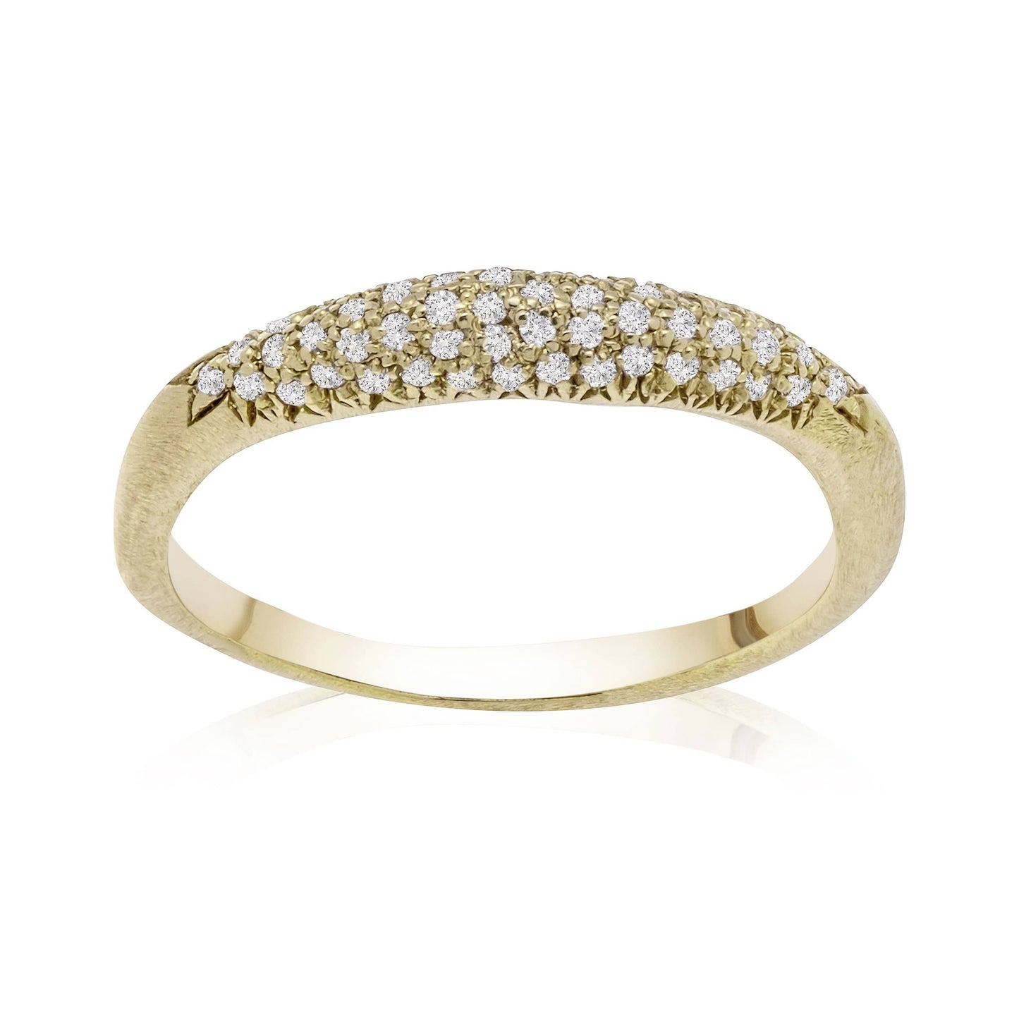Dalia T Online Ring Signature Collection 14KT YG Diamond Pave Ring