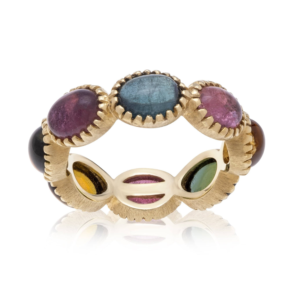 Dalia T Online Ring Tourmaline Creations Collection 14KT Yellow Gold Eternity Ring