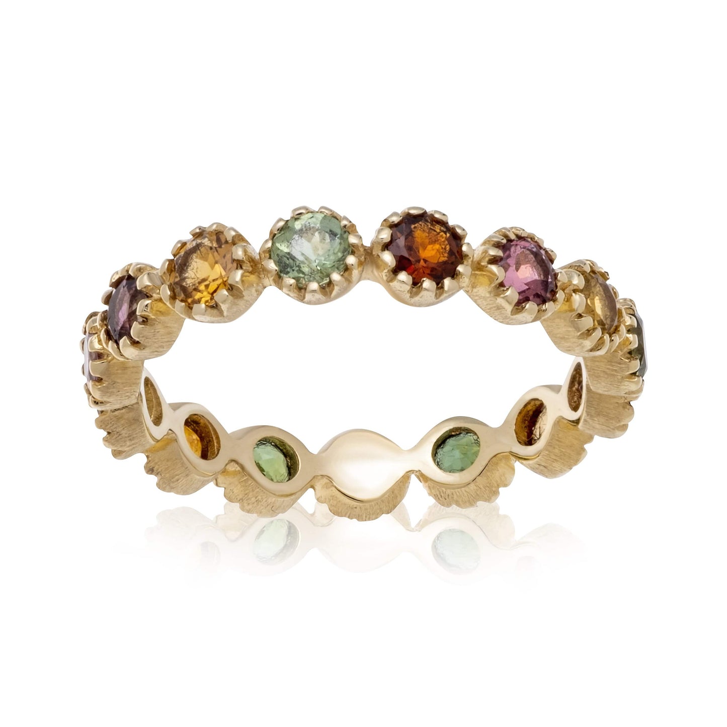 Dalia T Online Ring Tourmaline Creations Collection 14KT Yellow Gold Eternity Ring