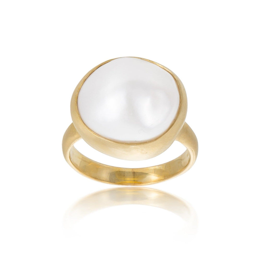 Dalia T Ring Luster Collection 14KT Yellow Gold Pearl Ring