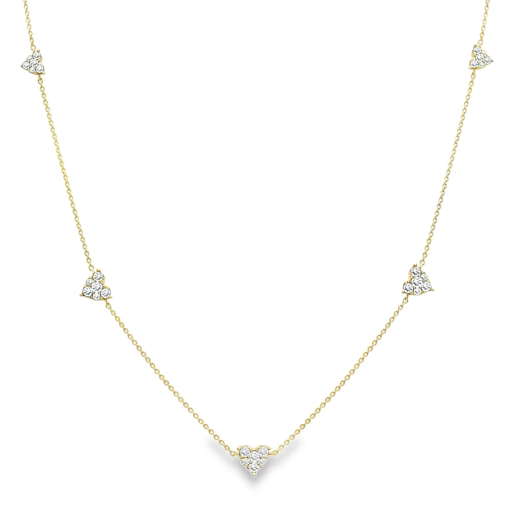 Tali Diamond Hearts station Necklace