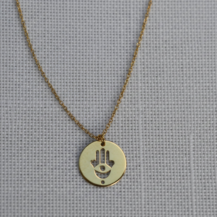 Dalia T Online 14KT Gold small Hamsa medallion