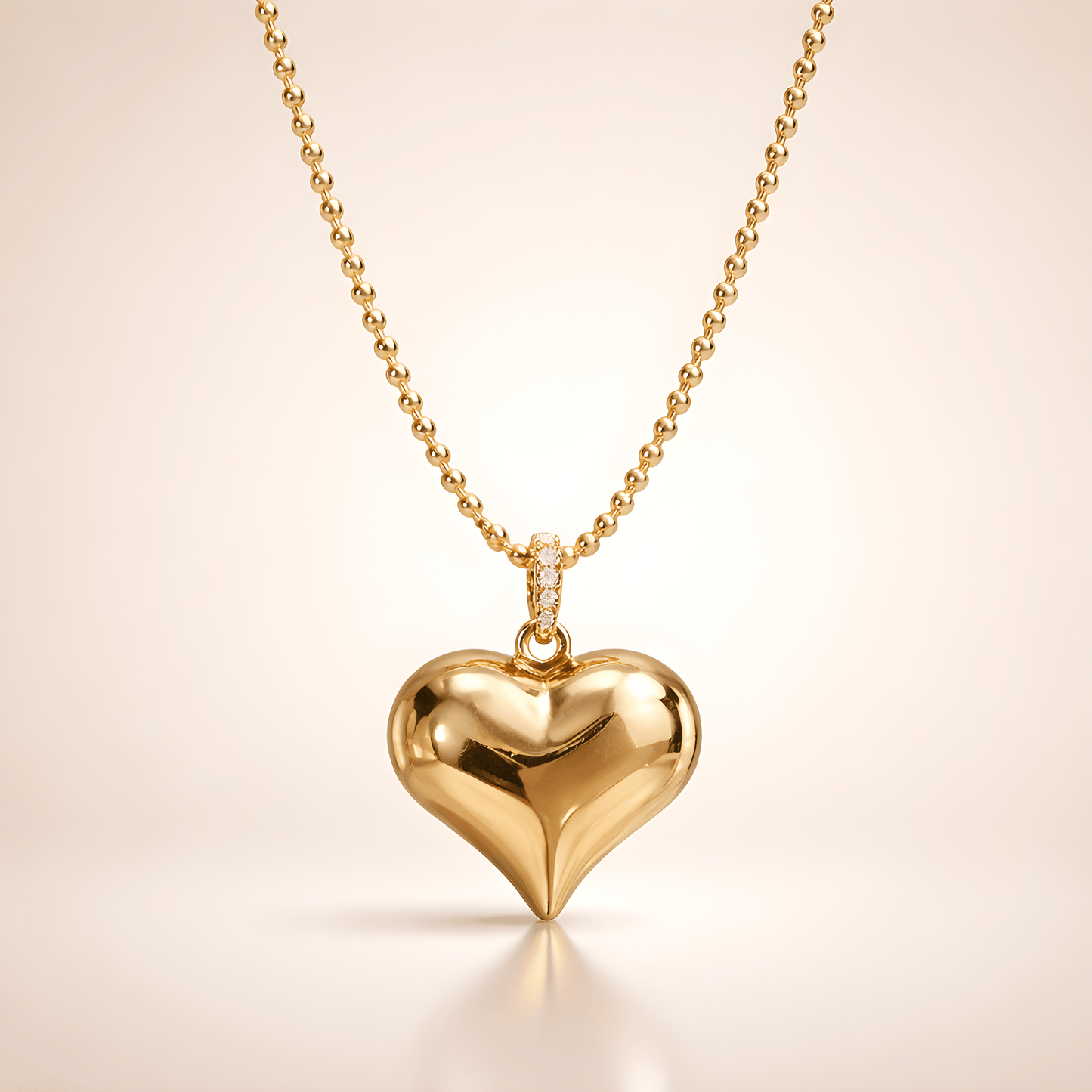 Dalia T Online 14KT Puffed heart with diamonds