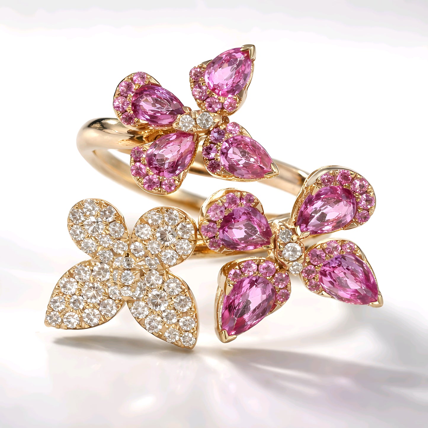 Dalia T Online 53 18KT Pink Sapphire & DIA Butterfly Ring