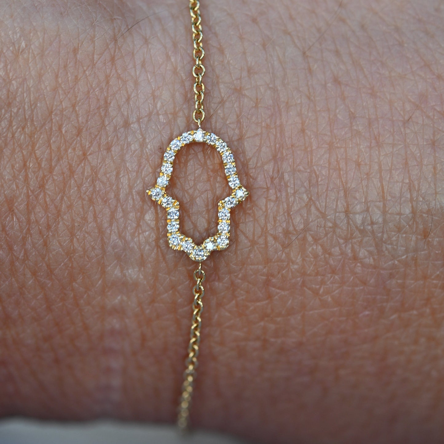 Dalia T Online Diamonds Hamsa Chain Bracelet