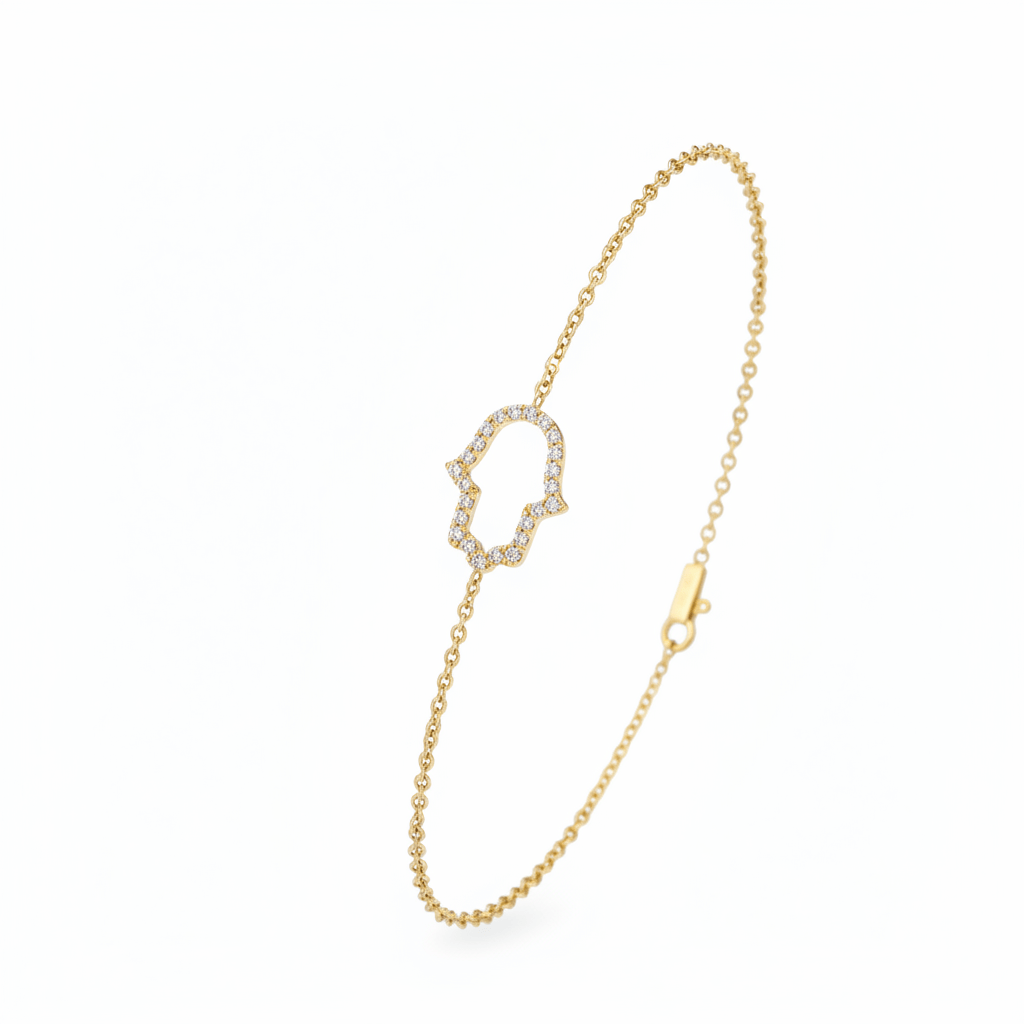 Dalia T Online Diamonds Hamsa Chain Bracelet