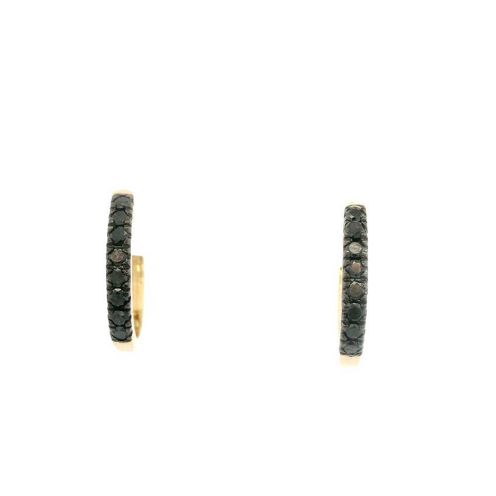 
                  
                    Dalia T Online Earrings 14KT gold small Huggies set in black diamonds (0.15CT)
                  
                