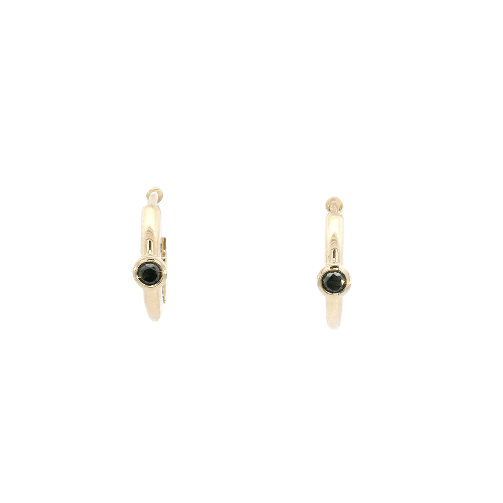 
                  
                    Dalia T Online Earrings 14KT gold small Huggies with 1 black diamond (0.10CT)
                  
                