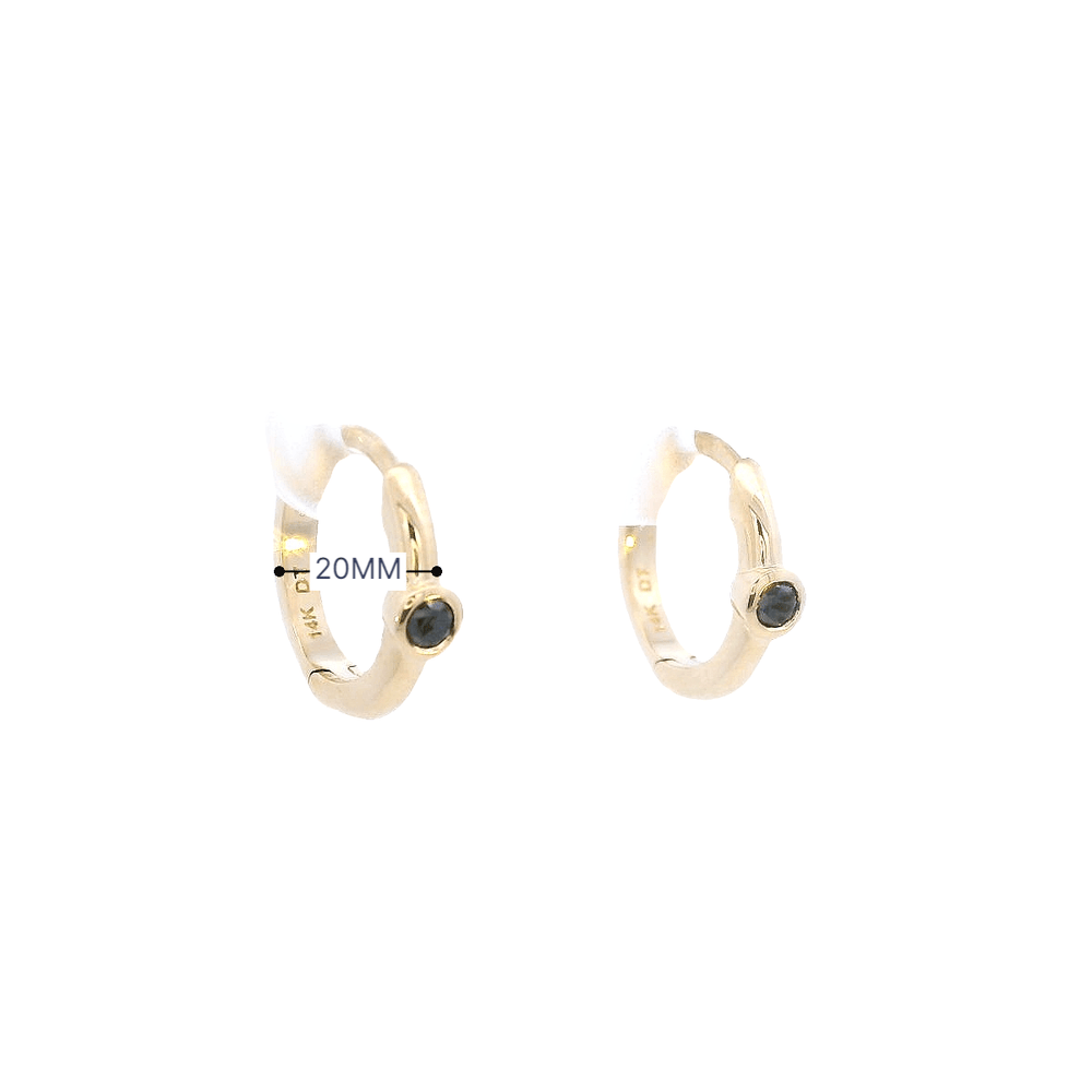 
                  
                    Dalia T Online Earrings 14KT gold small Huggies with 1 black diamond (0.10CT)
                  
                