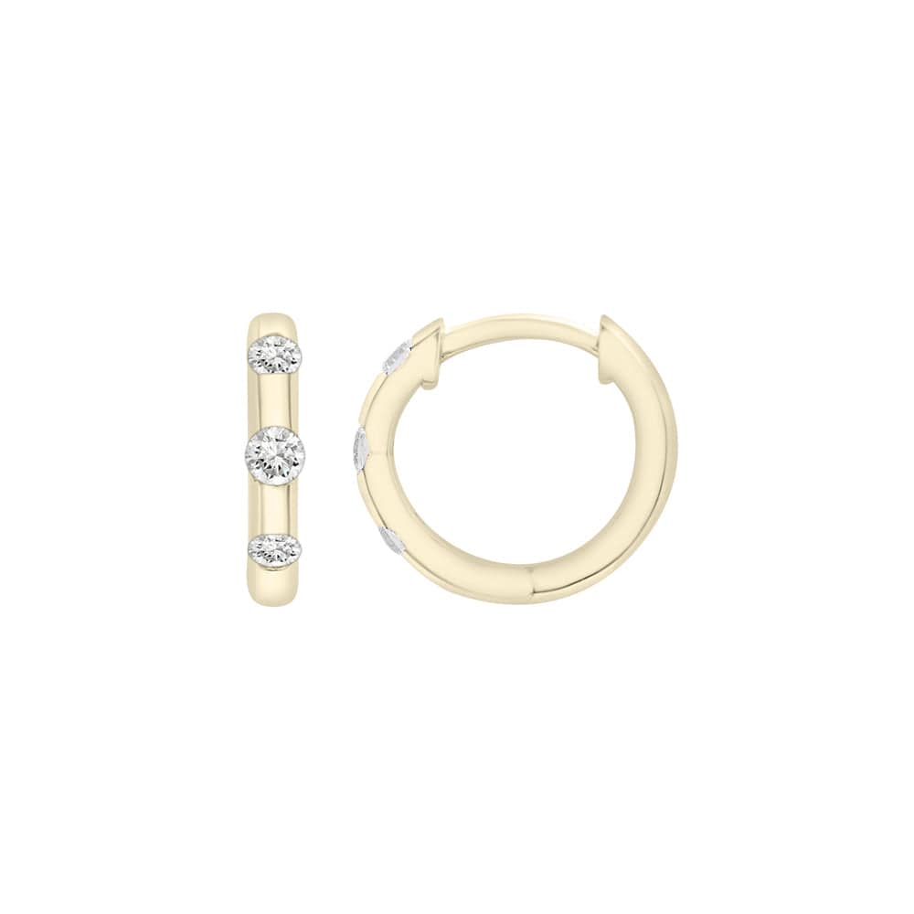 Dalia T Online Earrings Joy Huggies Adorned with Diamonds