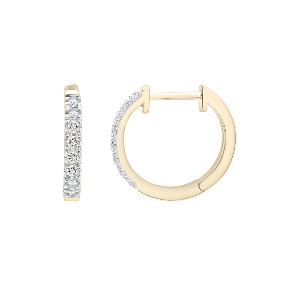 Dalia T Online Earrings Joy Huggies with a Row of Diamond