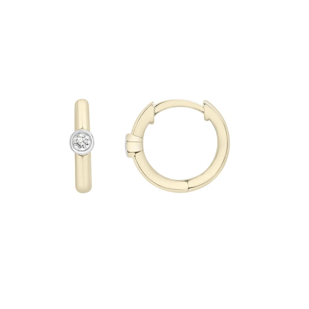 Dalia T Online Earrings Joy Huggies with One Diamond