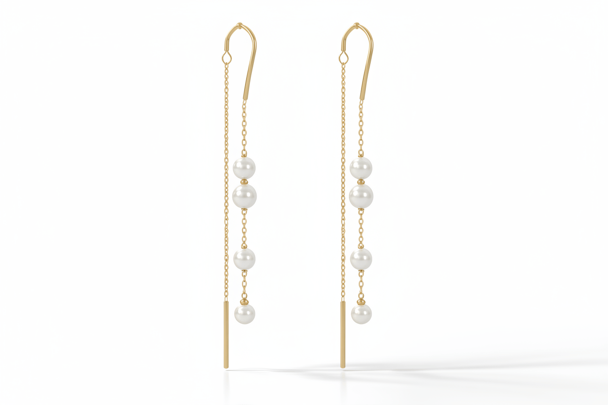 Dalia T Online Earrings Pair of earrings Pearl Threader Earring