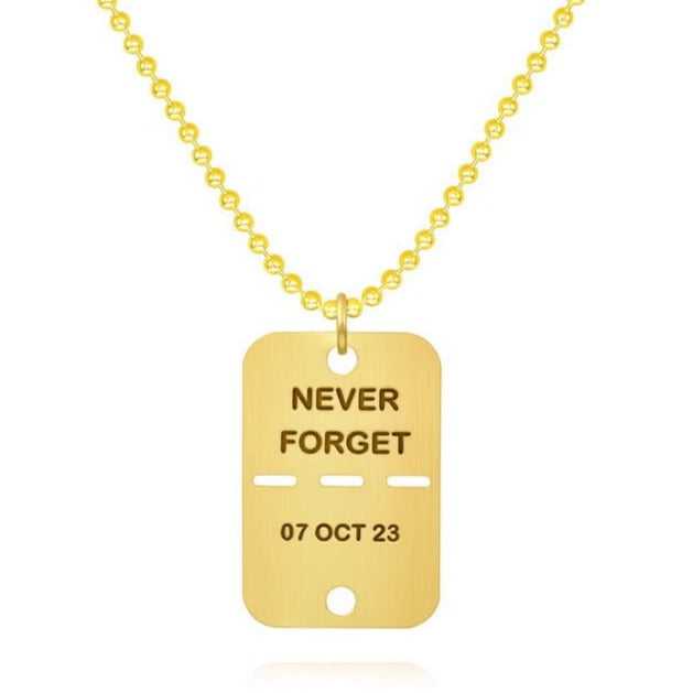 Dalia T Online Gold Plated Silver Tag -Never Forget- L