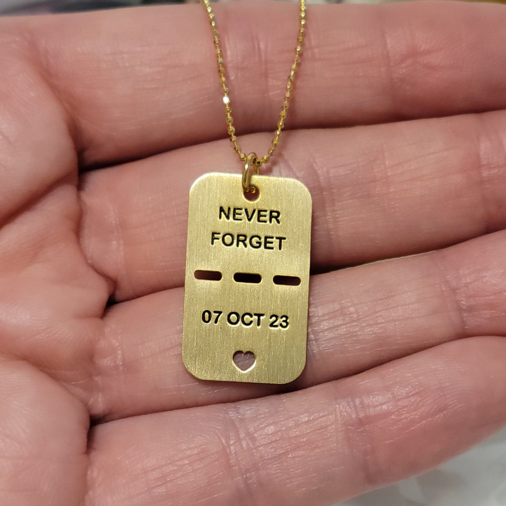 Forever Tags Gold Plated Tag - Never Forget- S – Dalia T Online