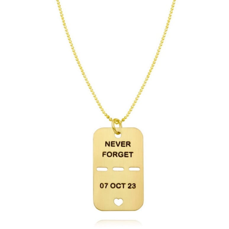 Forever Tags Gold Plated Tag - Never Forget- S – Dalia T Online