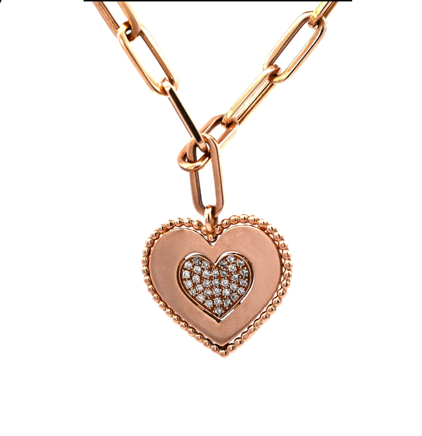 Dalia T Online Kelly Heart Link Necklace with Diamonds