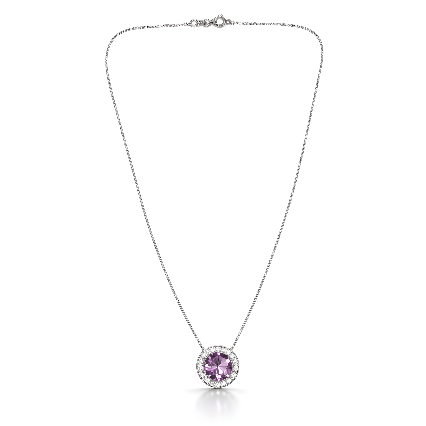 Dalia T Online Necklace 14KT Halo Pink Tourmaline Necklace