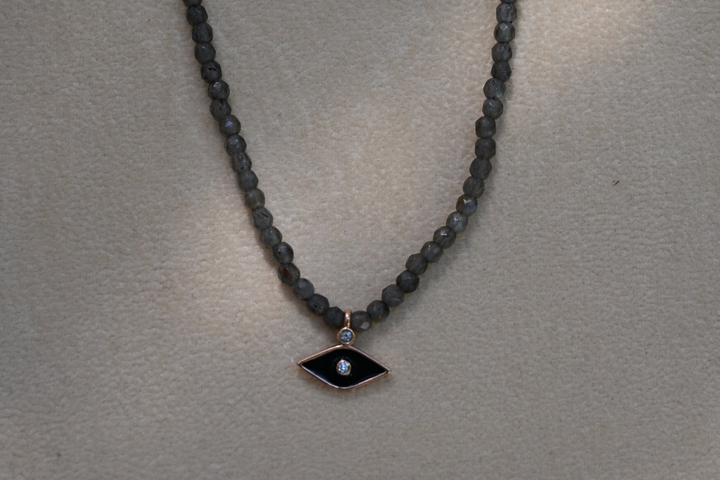 Dalia T Online Necklace 14KT Rose Gold & Diamonds Evil Eye Necklace