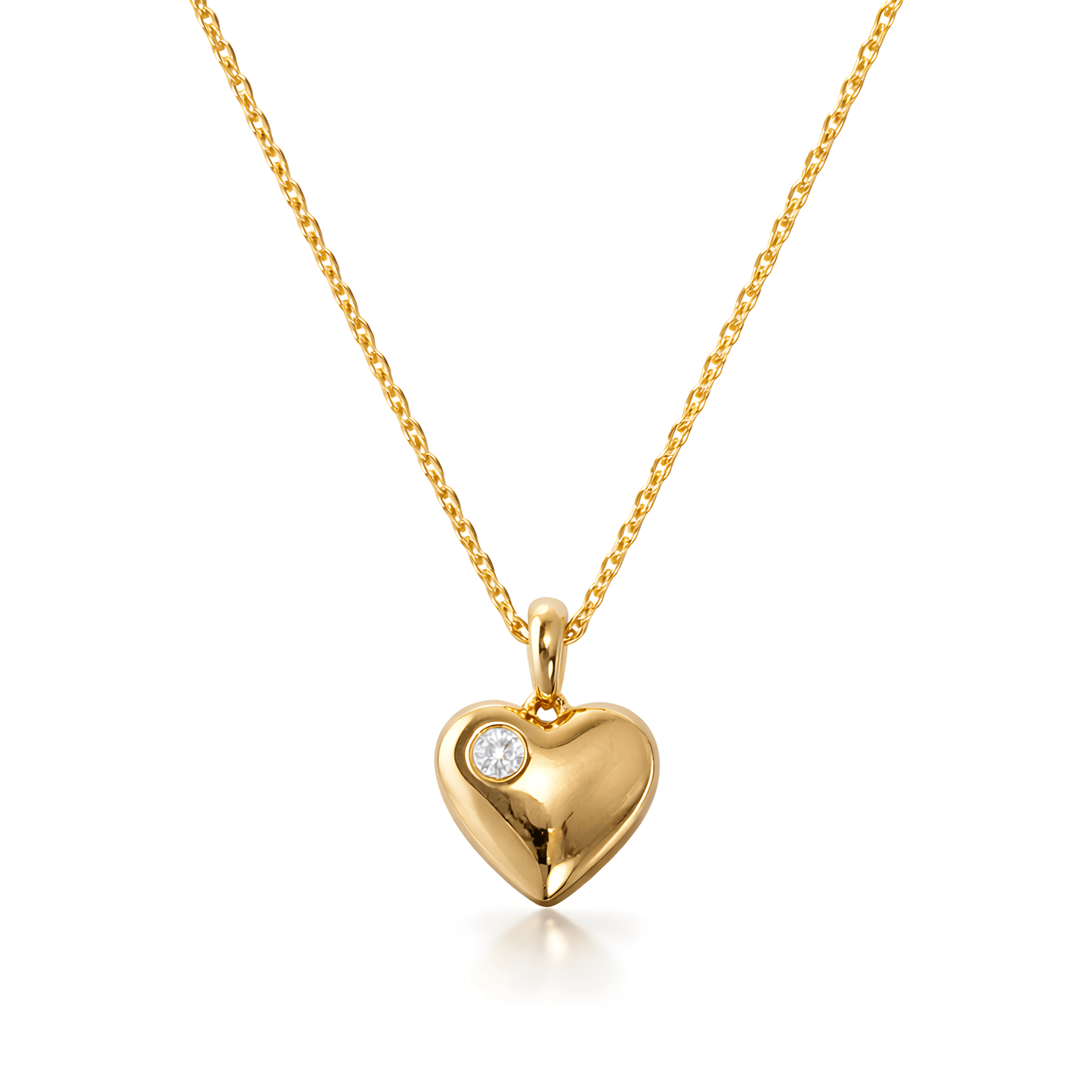 Dalia T Online Necklace Heart Pendant Set with a Diamond