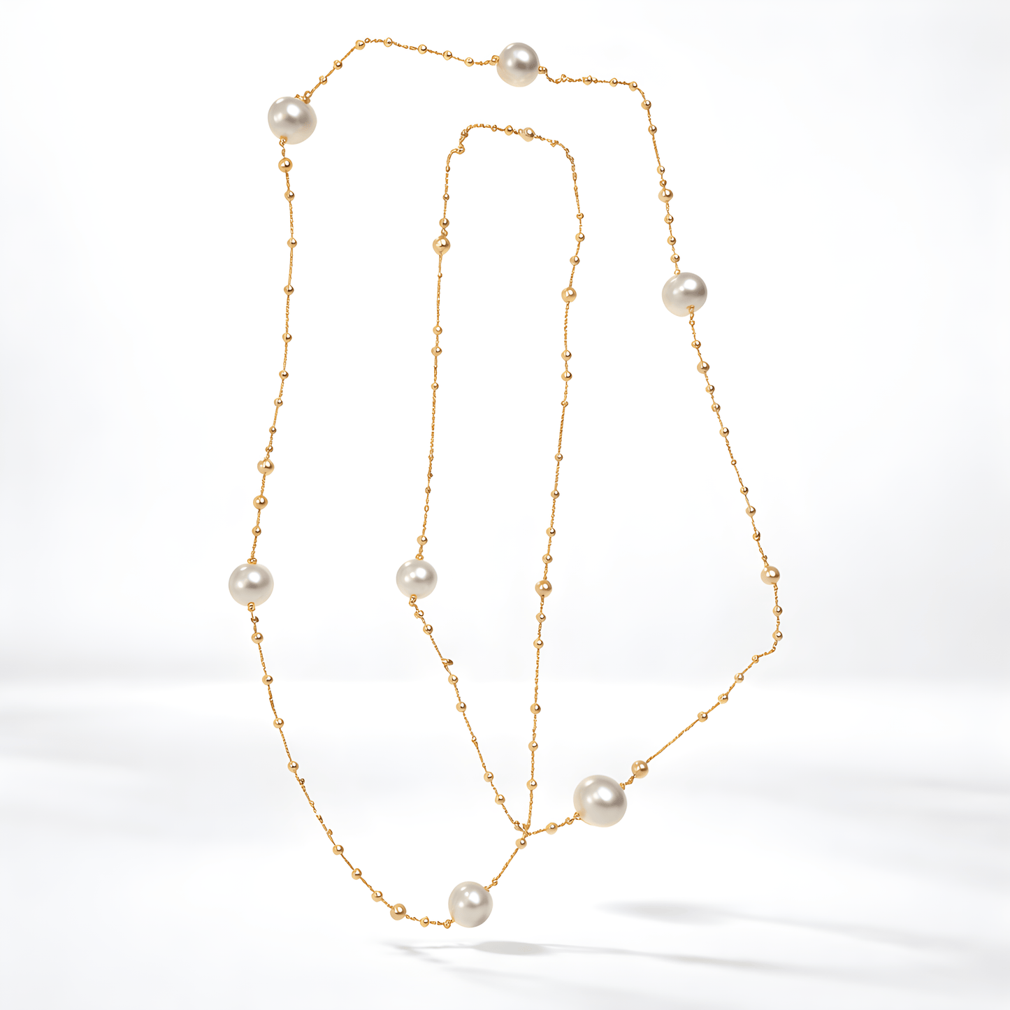 Dalia T Online Necklace Long Pearl and Rose Gold Necklace