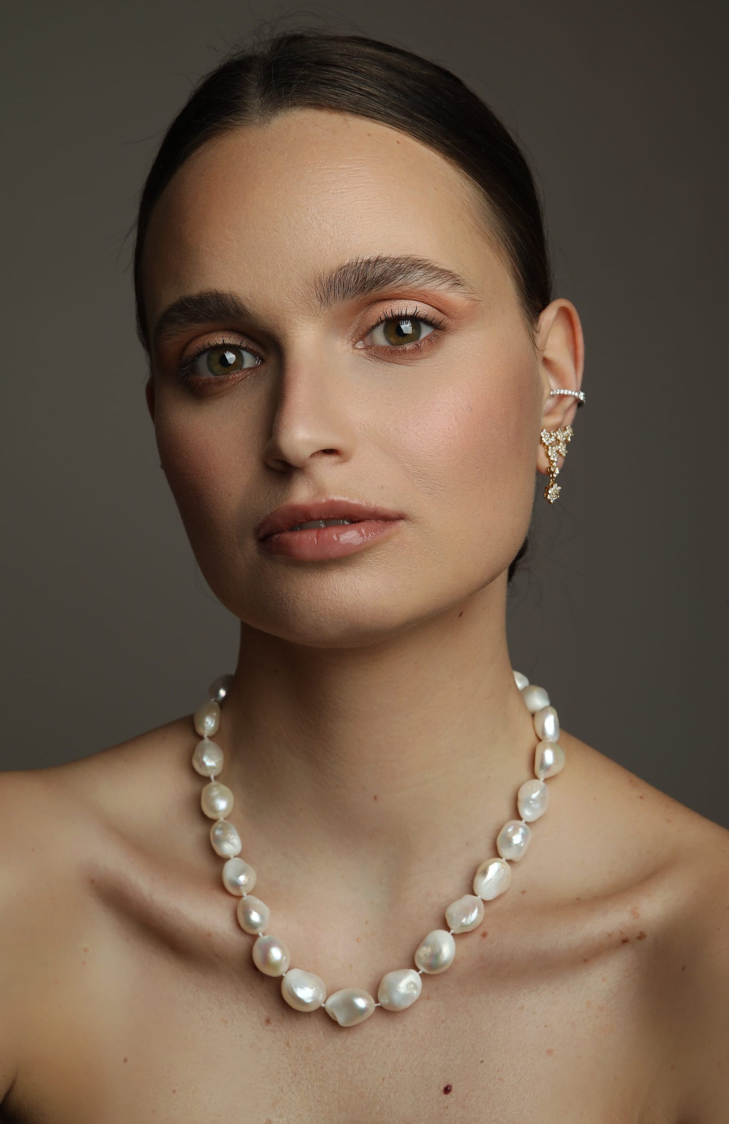 Dalia T Online Necklace Natural Baroque Pearls Necklace