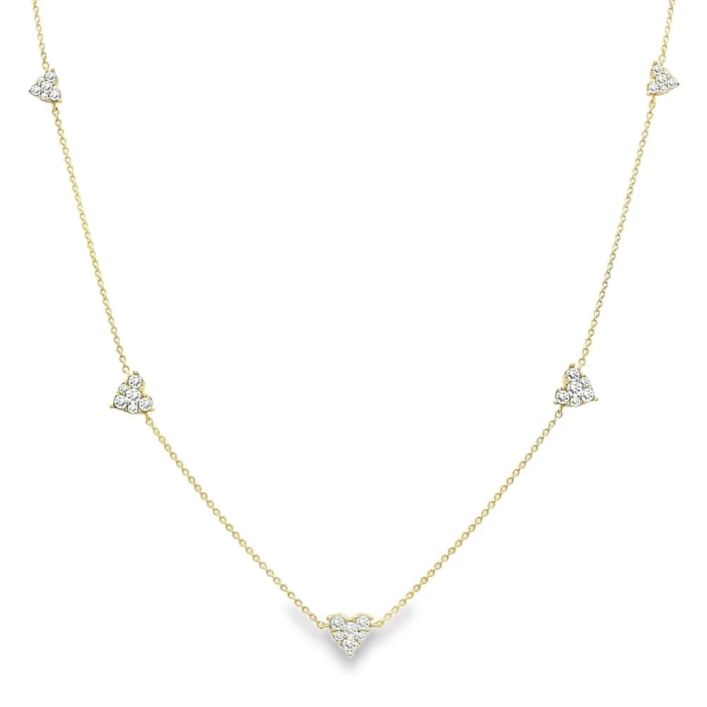 Dalia T Online Necklace Tali Diamond Hearts station Necklace