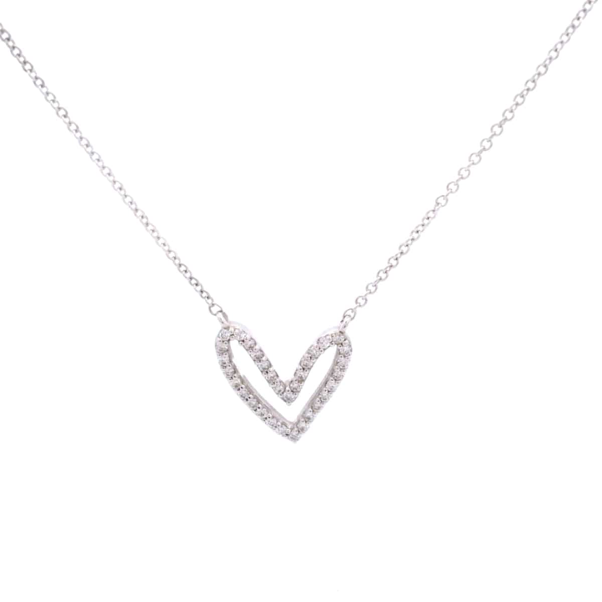 Dalia T Online Necklaces Orly 14KT Gold asymmetrical Diamond Heart Necklace