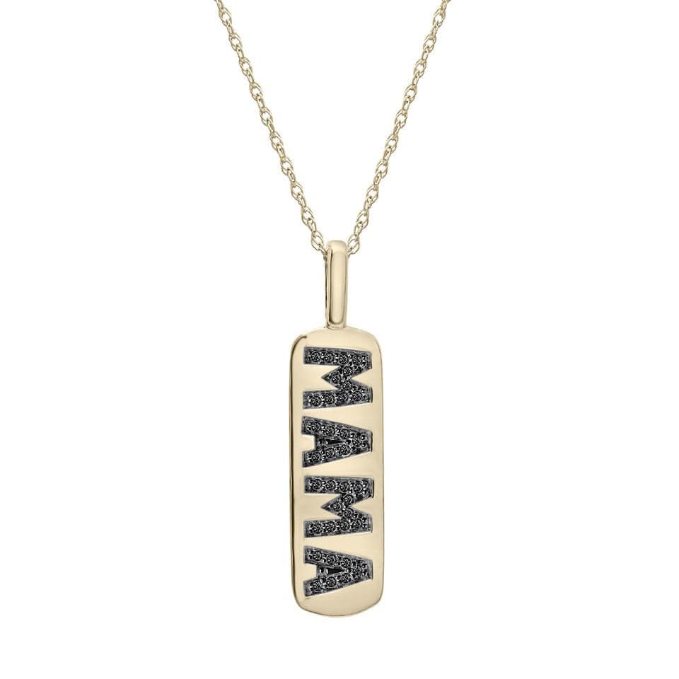 Dalia T Online Pendants 14KT Mama Pendant Necklace with Diamonds